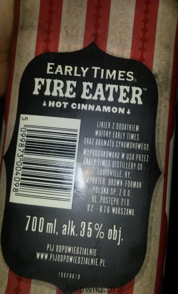 Early Times Fire Eater Cinnamon Liqueur Whisky